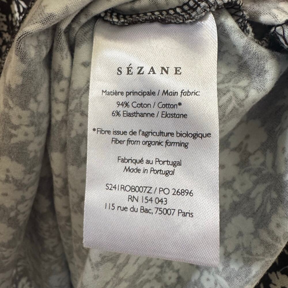 Sezane Pippa Short Dress in Madison Print Floral Black White Size Medium - Picture 9 of 9